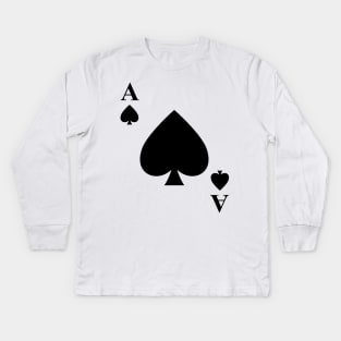Ace of Spades Playing Card Halloween Costume Kids Long Sleeve T-Shirt